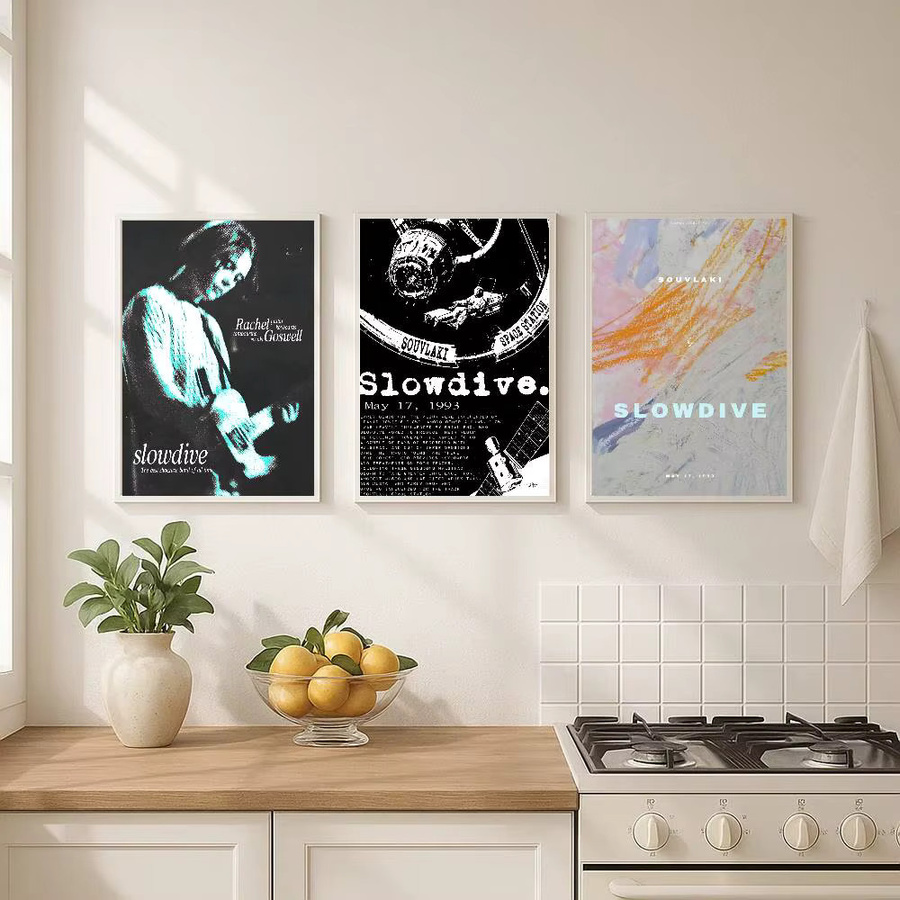 Minimalist Slowdive Everything Is Alive Souvlaki Shoegaze Musik Poster, Selbstklebender Wanddekor in Mehrfarbig, B/H: 15 x 15 cm - Bild 3