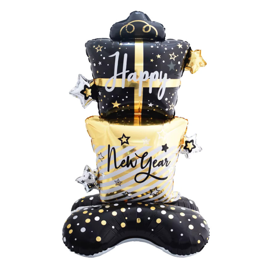 Goldene 58 Zoll Frohes Neues Jahr Geschenkbox Folienballons für Silvester Party Dekoration - Bild 3