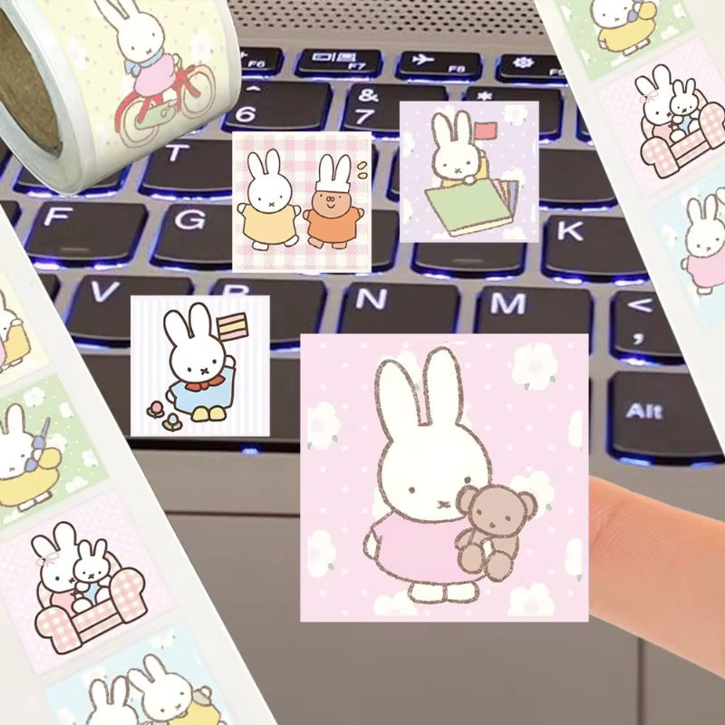Miffy Curl Aufkleber Set mit 500 wasserfesten Anime-Cartoon-Drucken in Multicolor für DIY Tagebuch und Handyhüllen - Bild 2