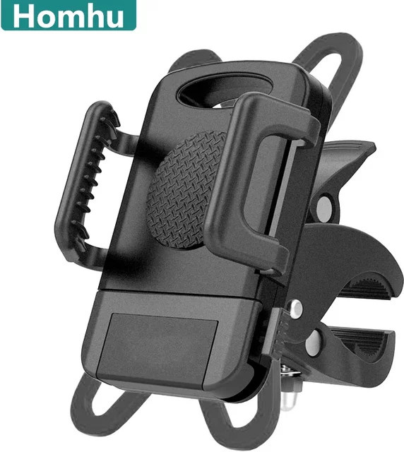 Homhu Universal Fahrrad Handy Halterung mit Anti-Slip Funktion für Motorrad und Lenker in Schwarz - Bild 1