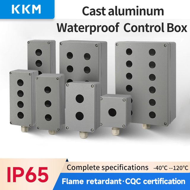 KKM Not-Aus-Schalter aus Aluminiumlegierung in Grau mit wasserdichtem Metallguss-Knopfschalter und 22 mm Bohrung - Bild 1