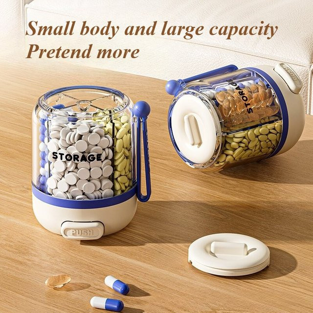 Untior Pill Organizer 4-Fach Medikamentenbox Mini Tragbare Tablettentasche Grün B: 8,0 cm, T: 6,0 cm - Bild 1