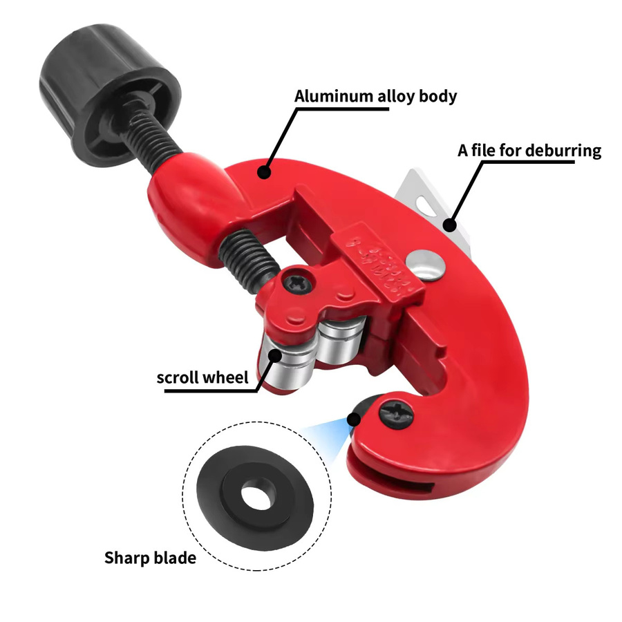Wnew Rohr Cutter und Bördelwerkzeug Set mit Expander und Reibahle für Kupferrohre, Rot - Bild 2