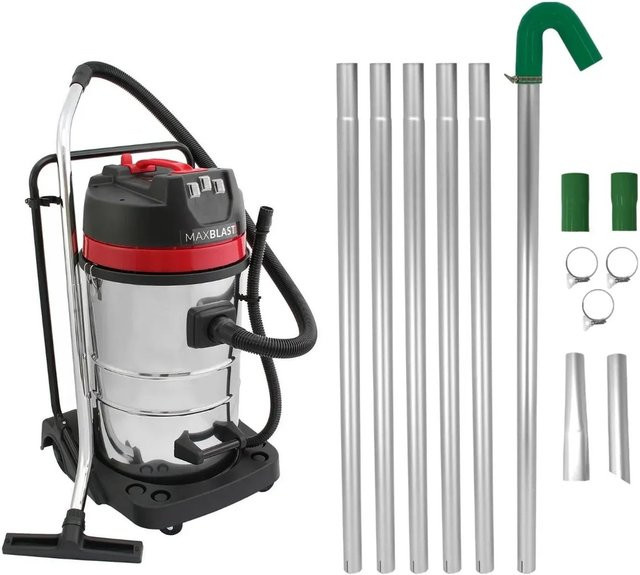 Monstershop Maxblast Saugstange für Dachrinnen und 80L Nass- und Trockensauger in Silber - Bild 1