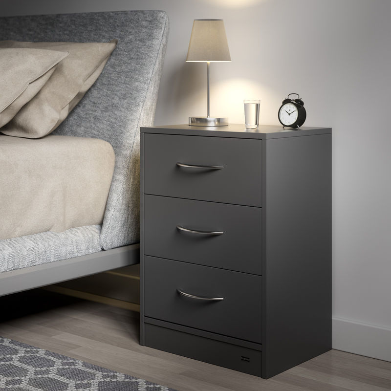 Casaria Nachttisch Eloise in Anthrazit mit integrierter LED-Beleuchtung, B/T/H: 54 x 39 x 28 cm - Bild 5
