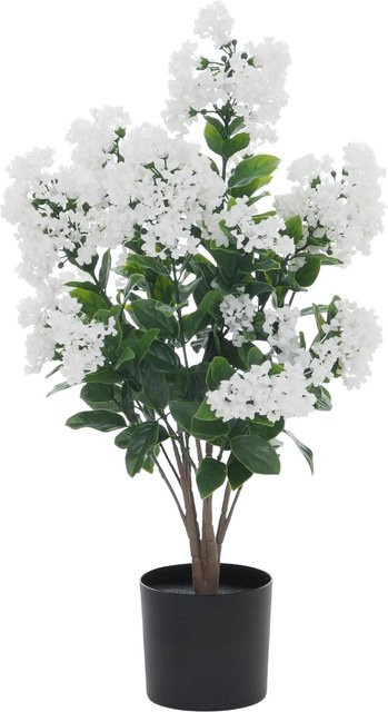 MCW Künstlicher Flieder Q87 Dekopflanze in Weiß, Outdoor Kunstpflanze aus Polyethylen, H x B x T: 64 x 35 x 35 cm - Bild 1