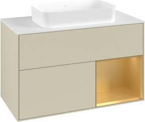 V&B Waschtischunterschrank Finion in Lackoptik, Breite: 100 cm, Tiefe: 60,3 cm - Bild 1