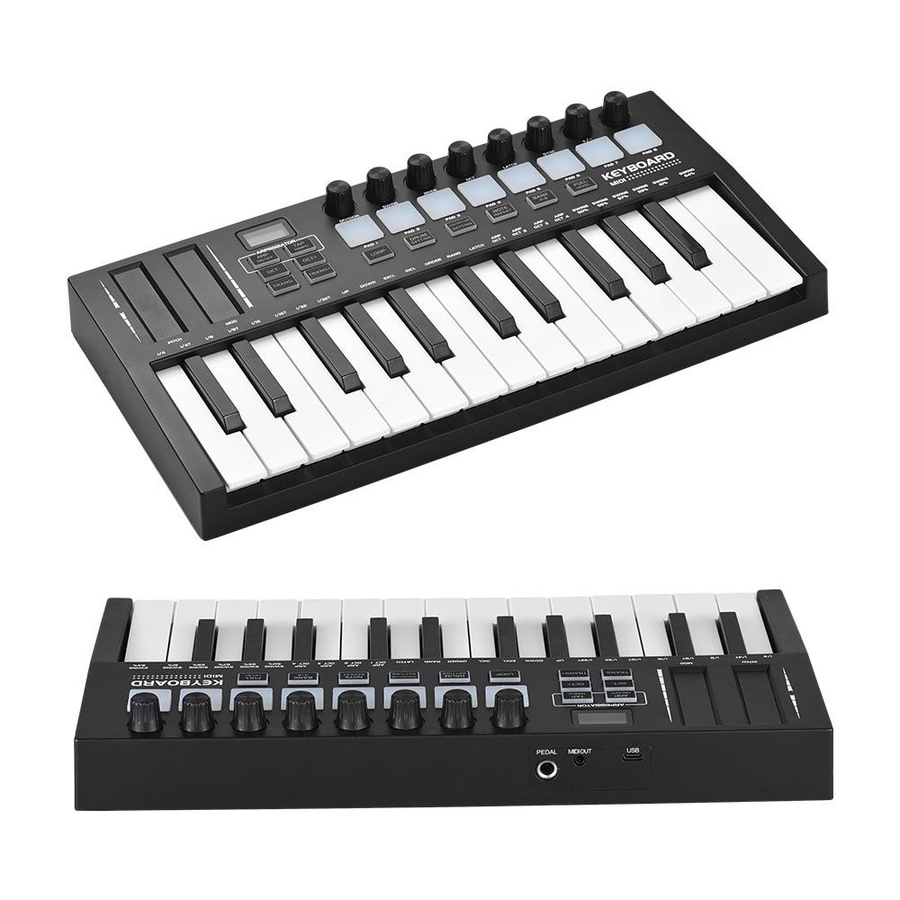 TOMTOP JMS 25-Tasten MIDI-Keyboard-Controller mit Bluetooth, professionelles elektronisches Audio-Arrangement, Schwarz, H x B x T: 3,5 x 34 x 17,8 cm - Bild 2