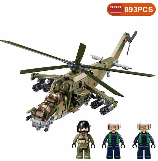 Sluban Kampfjet Kamov Ka-52 Mi-24 Hai Ah-1 Angriff, Fahrzeuge, Schwarz, ab 14 Jahre - Bild 1