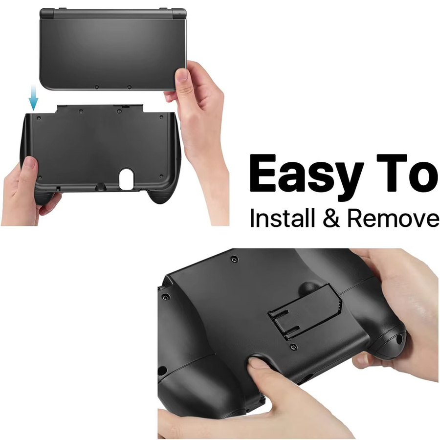 Handgriffhalterung aus Kunststoff mit Ständer und Stylus-Stift für Nintendo 3DS XL LL in Schwarz - Bild 3