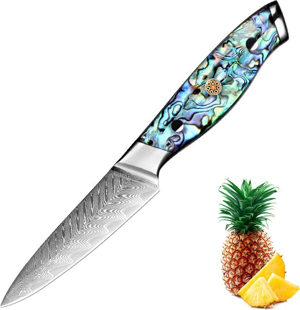 Xituo Damaskus Obstmesser mit Full Tang in Mehrfarbig, Klingenlänge: 8,9 cm - Bild 1