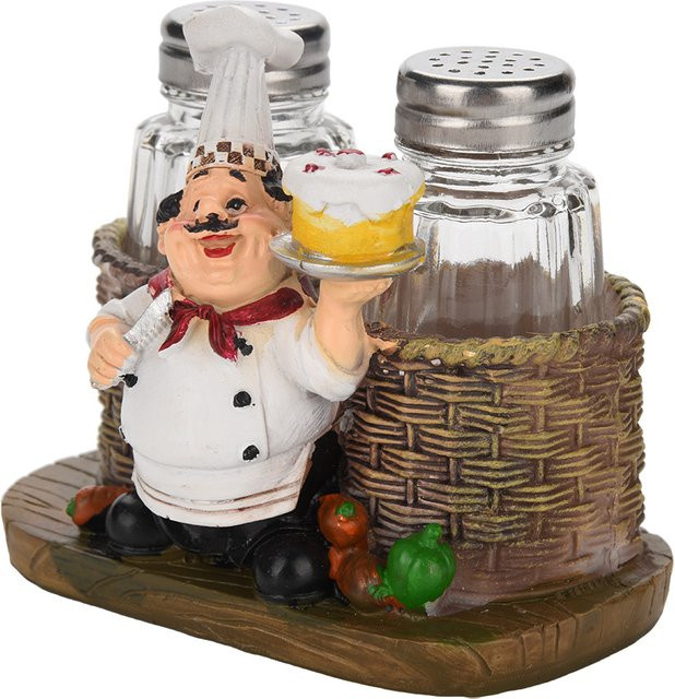 TOPINCN Kochstatue als Salz- und Pfefferflaschenhalter aus Kunstharz in Mehrfarbig für deine Küche und Dekoration - Bild 1
