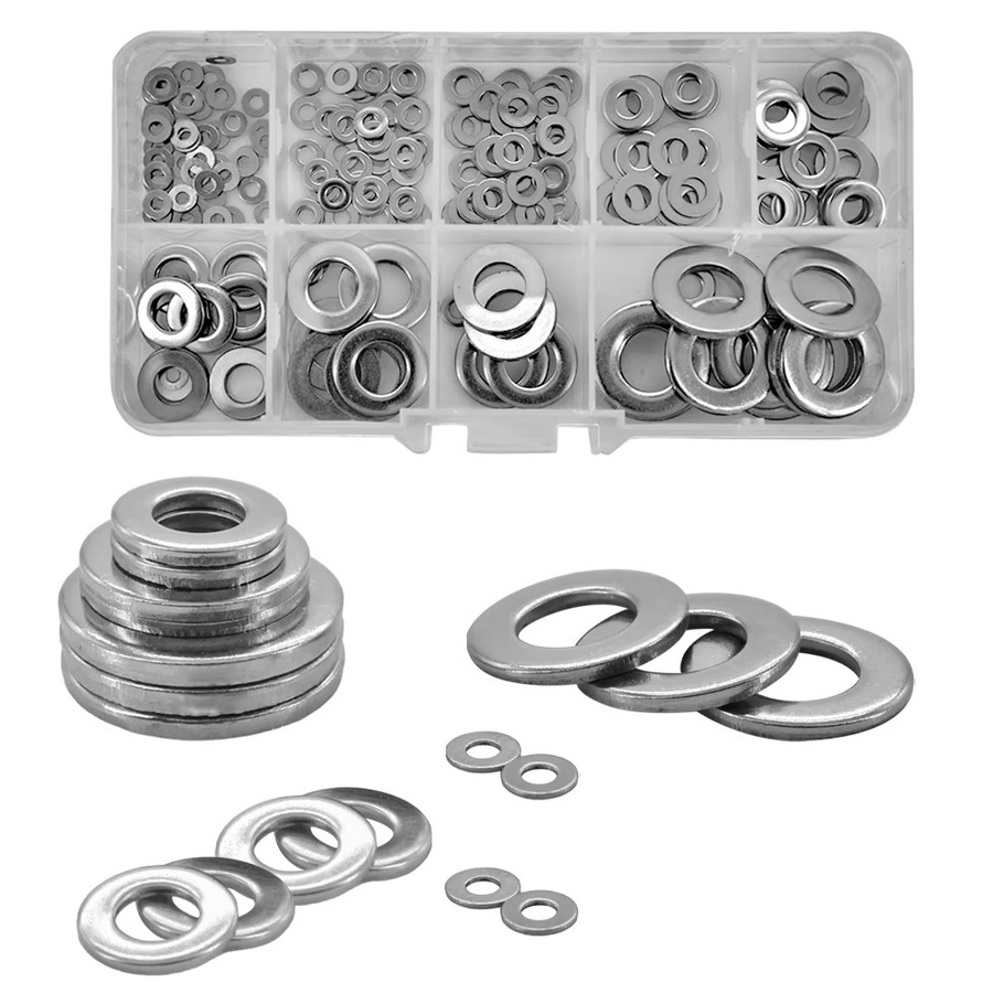 HUI JI Flache Unterlegscheiben und Dichtungen Set aus Messing und Edelstahl für M2 bis M24 - Bild 1