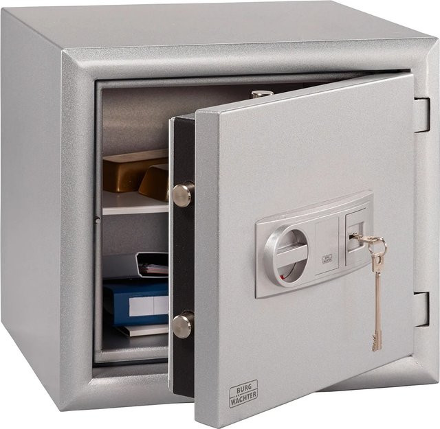 Burg-Wächter Wertschutzschrank MTD 750 K feuergeschützt mit Doppelbartschlüsselschloss, Silber, B: 50 cm, H: 47 cm, T: 46,2 cm - Bild 1