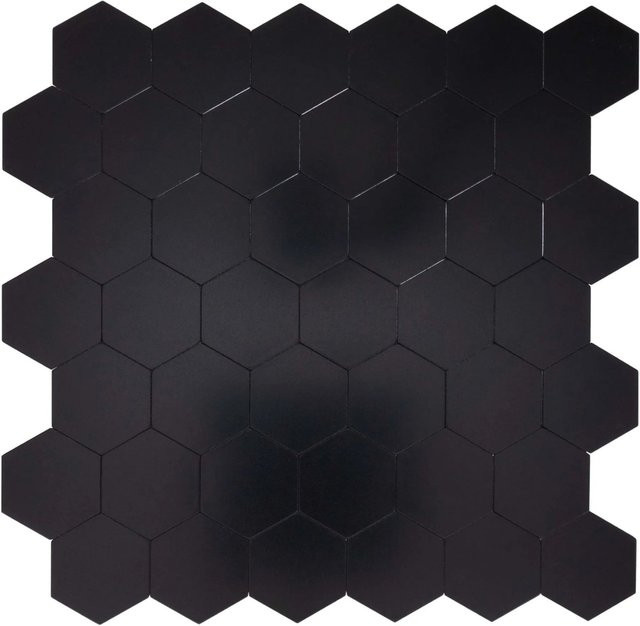 Dalsys Selbstklebende Wandfliesen im Wabenmuster, Schwarz, 1 m² (11 Stück) - Bild 1
