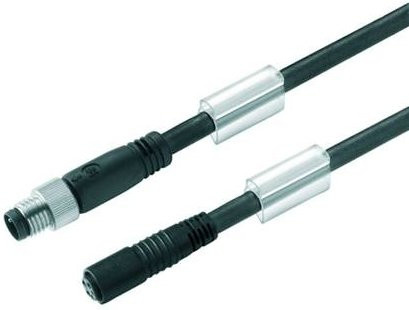 Weidmüller Sensor-Aktor-Steckverbinder M8 Stecker gerade und Buchse gerade, schwarz, Länge: 1,50 m - Bild 1