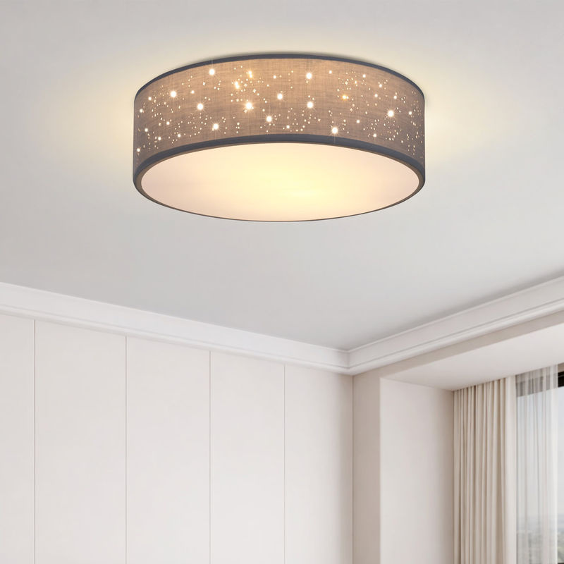 Monzana Deckenlampe Sternenhimmel in Grau aus Stoff und Aluminium, Durchmesser: 30 cm - Bild 2