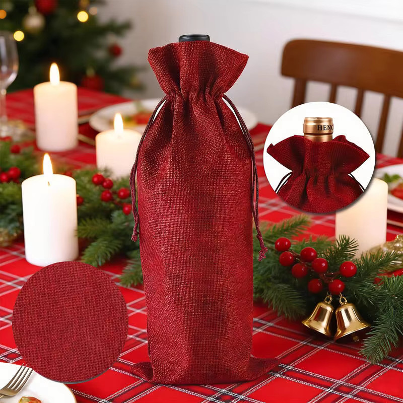 Mehrfarbige Weinbeutel aus Jute für Weihnachten, Hochzeiten und Geburtstage - Bild 3