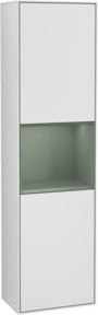 V&B Hochschrank Finion in Weiß mit LED-Beleuchtung und Glaselementen, B/T/H: 41,8 x 41,8 x 151,6 cm - Bild 1