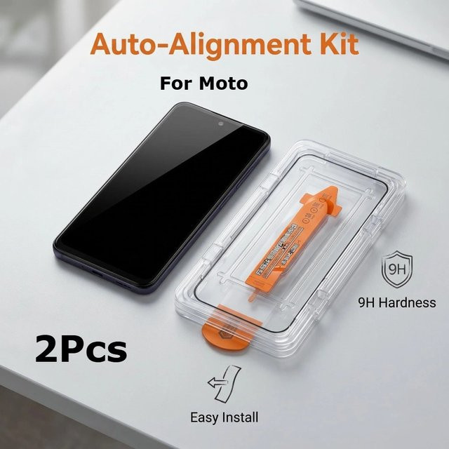 2 Stück transparente Displayschutzfolie aus gehärtetem Glas für Motorola Moto G67 Power und G77, kratzfest und staubfrei - Bild 1