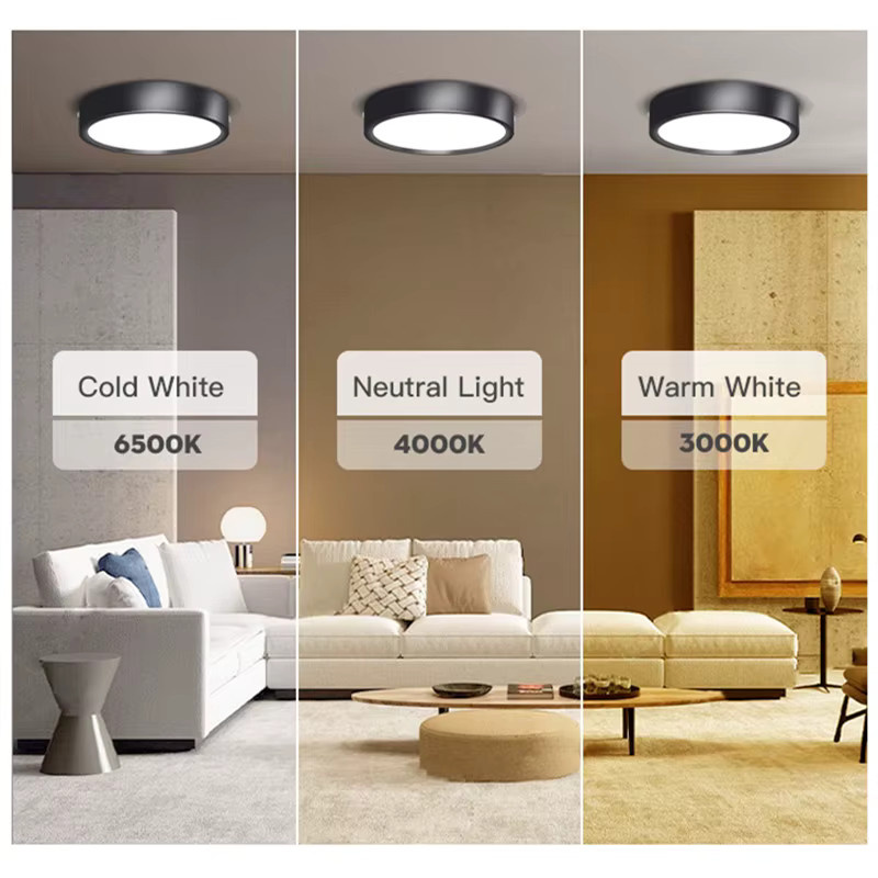 LANGYUE LED-Aufputz-Deckenleuchte in Weiß, runde ultraflache Deckenbeleuchtung aus Aluminium für das Wohnzimmer - Bild 3