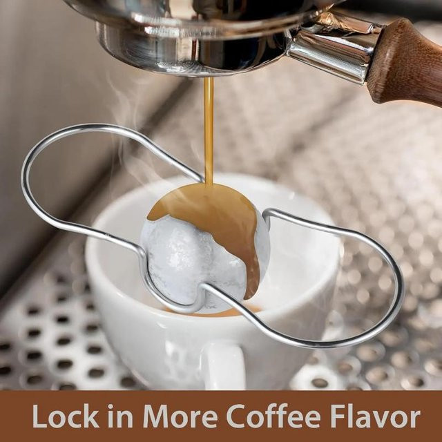 Edelstahl Espresso Chilling Ball für Kaltbrau-Kaffee und Eis-Kaffee, Silber - Bild 1