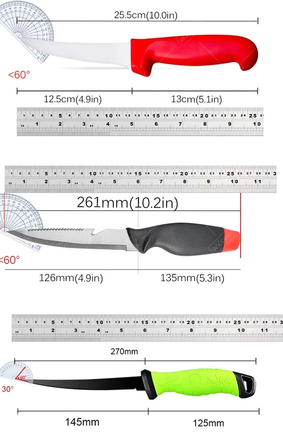 WXCOO Sashimi-Messer aus Edelstahl als japanisches Fischfiletiermesser und Küchenmesser mit Schutzhülle - Bild 5