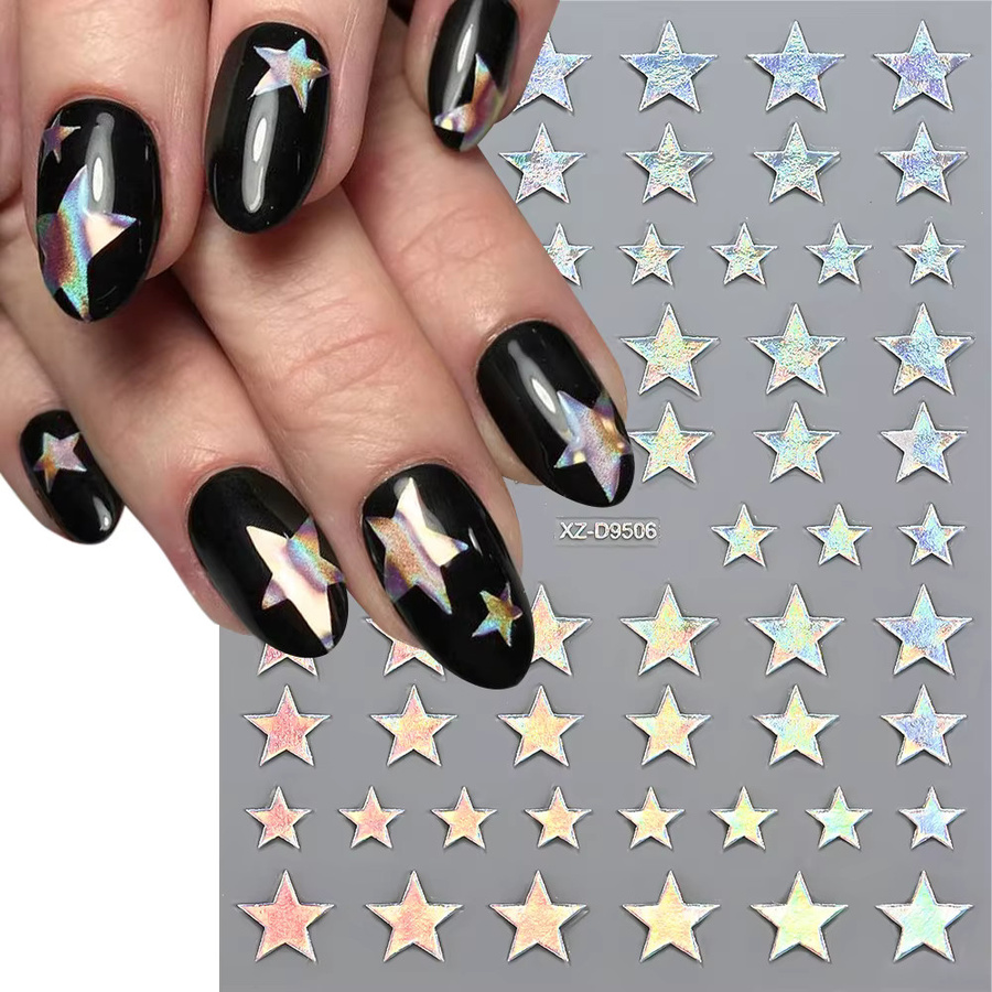 MAFANAILS Nagelaufkleber Set, 8 Farben, 3D Sternen, Unisex - Bild 2