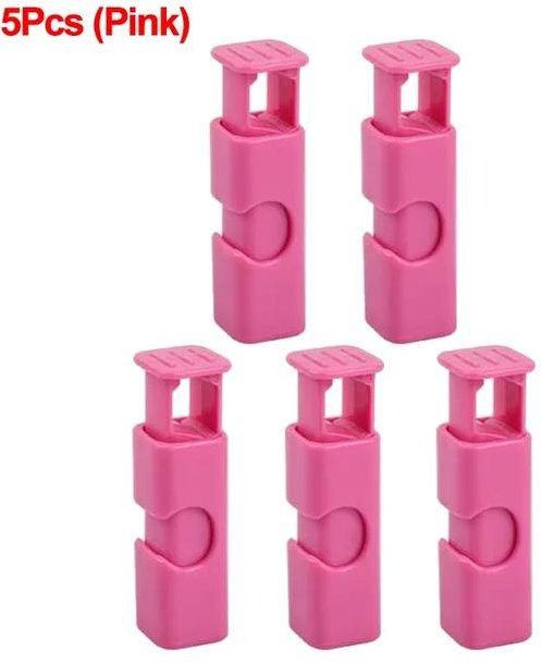Elberta Lebensmittel-Verschlussbeutel-Clips aus Kunststoff, wiederverwendbare Frischhalte-Clips für Snacks und Brot, 5 Stück, Rosa - Bild 1