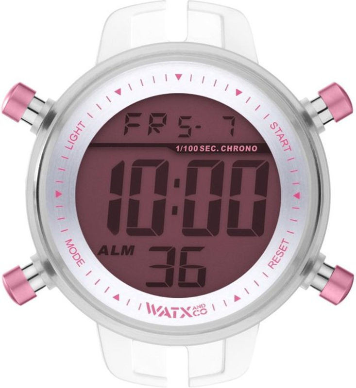 Watxandco Unisex Armbanduhr Rwa1099 in Rosa mit rundem Kunststoffgehäuse - Bild 1