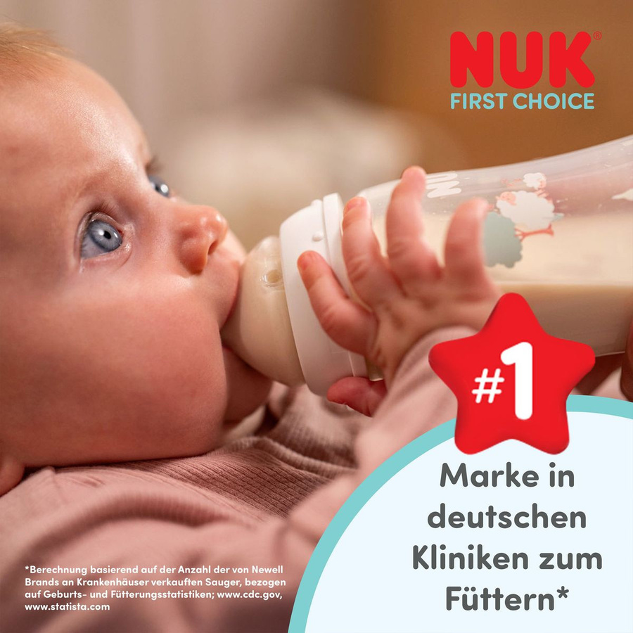 NUK First Choice Plus PP-Babyflaschen 3er Pack mit Silikon-Sauger, Temperature Control, Farbe Wal, 300 ml - Bild 2