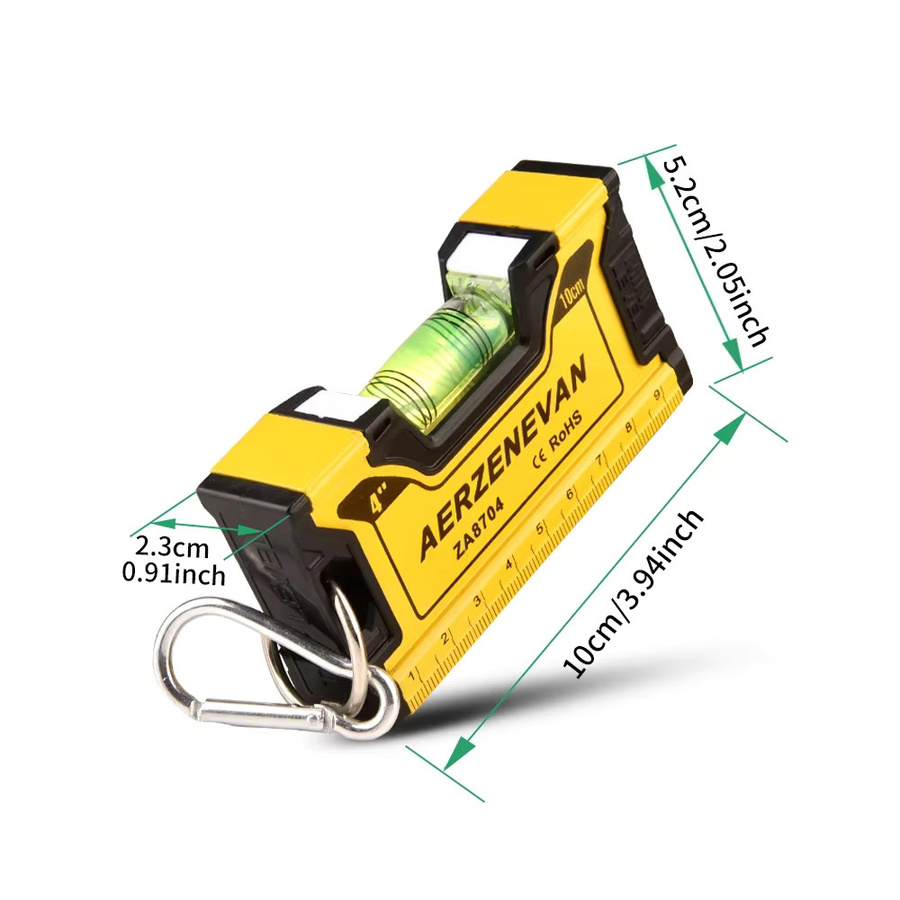 Baolian Magnetische Taschenwasserwaage aus Aluminium in Weiß und Gelb, Breite: 10,5 cm - Bild 5