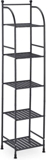Relaxdays Standregal aus Metall in Schwarz mit 5 Ablagen, H x B x T: 145 x 33 x 28 cm - Bild 1