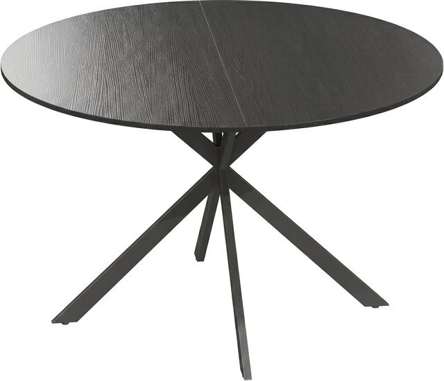 HOMCOM Esstisch im Industrial Design aus MDF und Metall, Schwarz, B: 120 cm, T: 120 cm, H: 75 cm - Bild 1