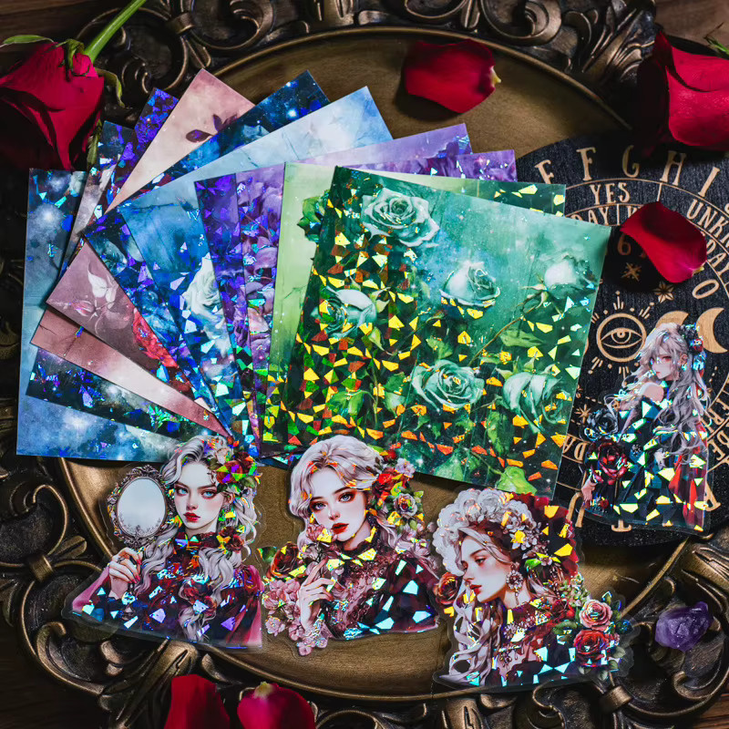 14 Stück Mysterious Dark Night Lady Aufkleber für DIY Scrapbooking und Album-Dekoration in Multicolour - Bild 1
