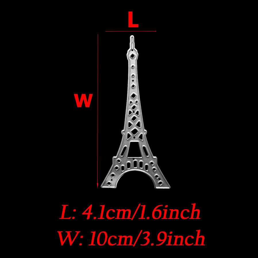 Eiffelturm Metall-Schneidestempel für DIY Scrapbooking und Kartenbasteln in Silber - Bild 2