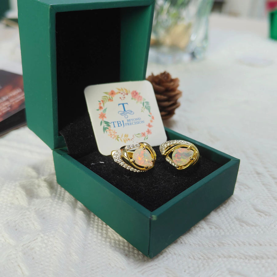 YUNUM Ohrringe 925 Sterlingsilber, Opal, Damen - Bild 5