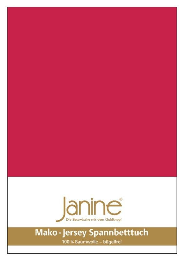 Janine Spannbetttuch aus Mako-Jersey aus 100% Baumwolle, Farbe: Rot, B/T: 90-100 x 190-200 cm - Bild 1