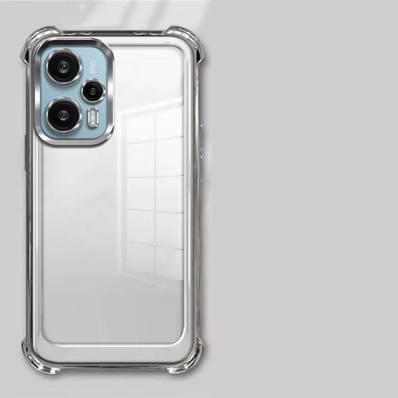 Stoßfeste Silikon Schutzhülle für Xiaomi Poco F5 und Poco X4 GT in Transparent und Purple - Bild 2
