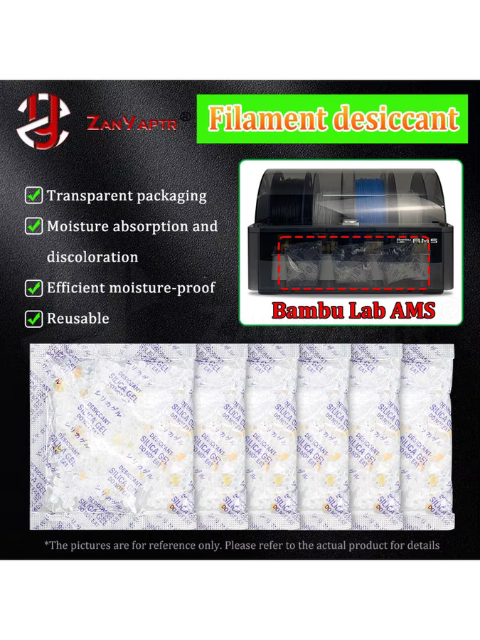 AMS Filament-Entfeuchter für Bambulab P1S X1C P1P X1C in Orange und Weiß mit transparentem Silikon zum Feuchtigkeitsschutz - Bild 3