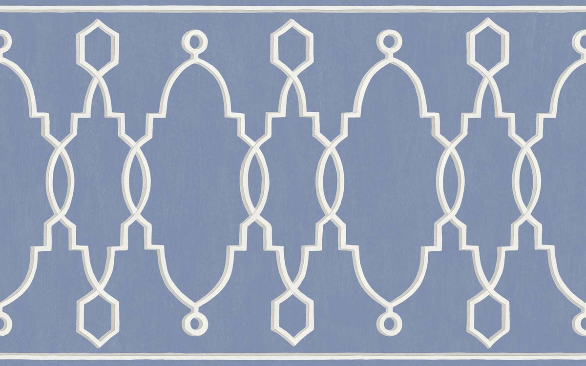 Cole & Son Tapete Pre Cobalt Blue mit geometrischem Art Deco Muster aus Vlies - Bild 1