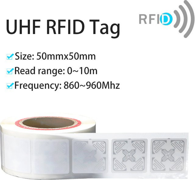 20 Stück Fonkan UHF RFID Aufkleber ISO18000-6C 860-960MHz selbstklebend in Weiß für Bibliothek, Supermarkt und Lagerverwaltung - Bild 1