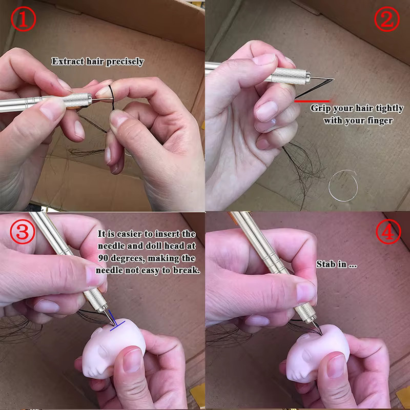 DIAPER&CORED Puppen Haar Reroot Nadel Kit, Zubehör, Metall - Bild 2