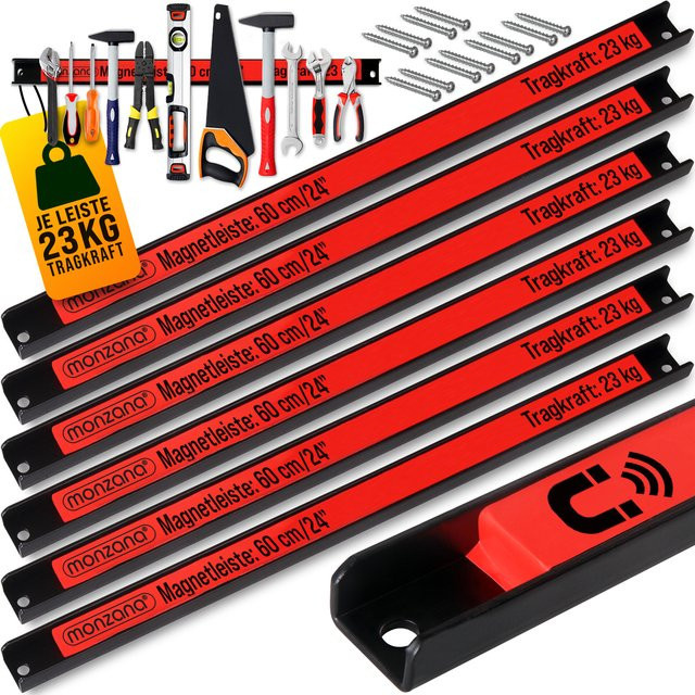 Deuba Magnetleiste 6er-Set in Rot, Schwarz und Multicolour, Breite: 60 cm, inklusive Montagematerial - Bild 1