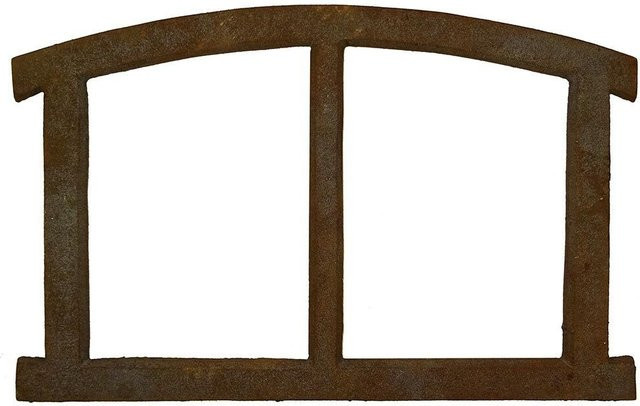 Stallfenster Giebelfenster aus Gusseisen im Antik-Stil, Farbe Rostig, Breite: 27 cm, Höhe: 42 cm - Bild 1