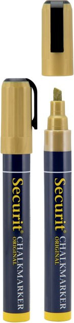 Securit 2er-Set Flüssigkreidestifte in Gold und Blau mit abgeschrägter Spitze für Profis - Bild 1