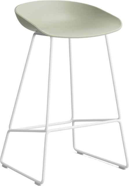 HAY About A Stool AAS 38 Hocker in Grün mit Stahlgestell und Polypropylen-Sitzschale - Bild 1