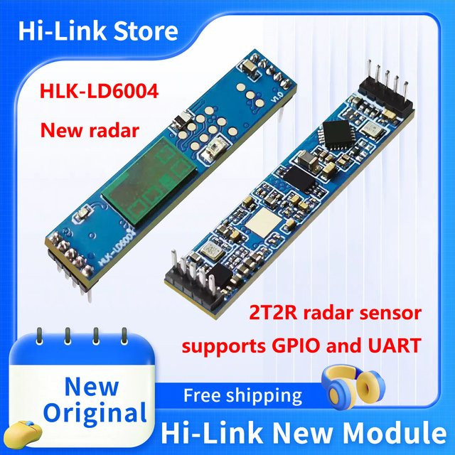Hi-Link HLK-LD6004 57-64GHz 2T2R 3D Präsenz- und Bewegungsverfolgungs-Radarsensormodul in Blau mit UART-GPIO-Unterstützung und 1MB Flash-Speicher - Bild 1