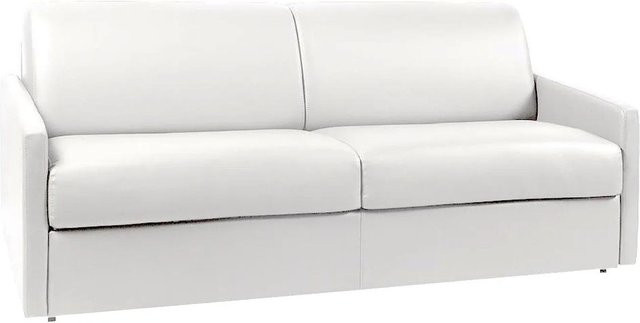 Vente-unique Schlafsofa Calife Weiß mit Kunstlederbezug und Schaumstoffpolsterung, Breite: 190 cm - Bild 1