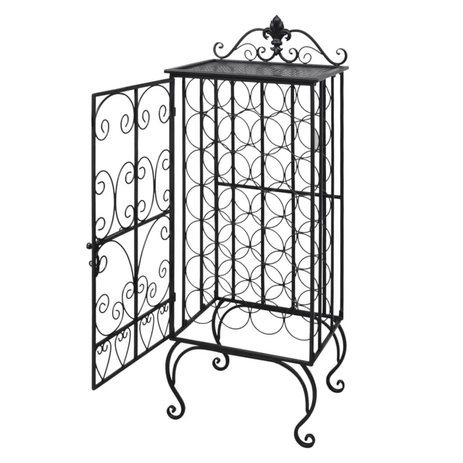 vidaXL Flaschenregal aus Metall für 28 Flaschen, Schwarz, B/T/H: 47 x 35 x 111 cm - Bild 2